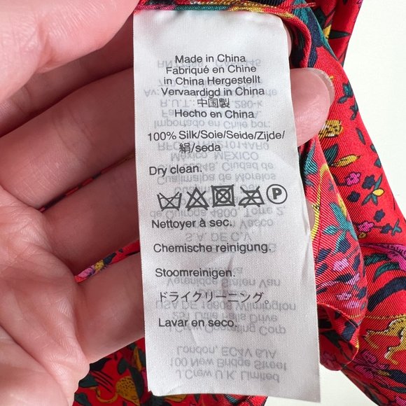 J.Crew 100% Silk Whimsical Button Up Shirt Blouse Floral Animal Cheetah Print - Picture 9 of 11